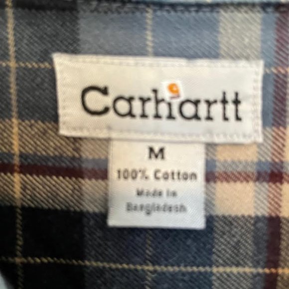 Men's heavywieght Carhartt shirt. Size M. Blue/cream/red - Picture 3 of 3